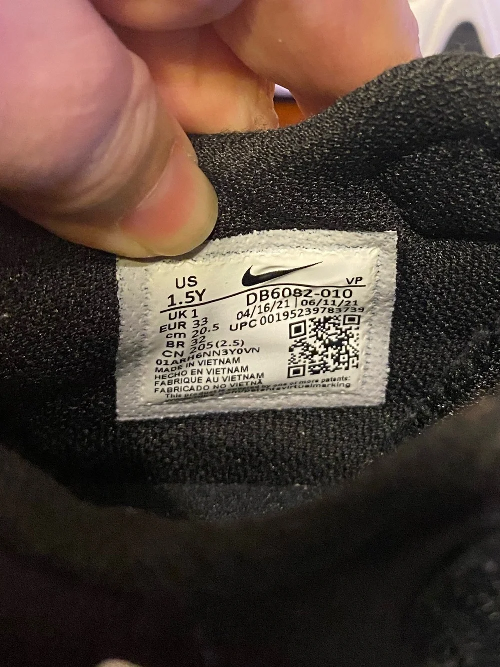 Nike Kids Black Sneakers with White Soles and Lime Accent